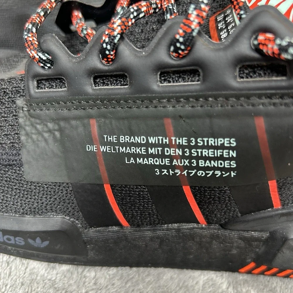 Adidas NMD_R1 V2 Black Solar Red Sneakers Men's Size 10 Athletic‎ Running Shoes